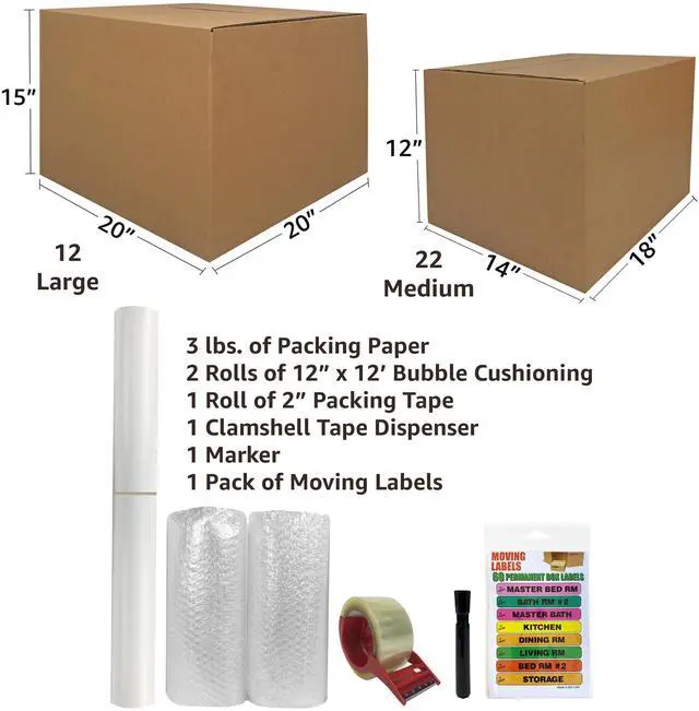 Alt view image 4 of 7 - UBMOVE Smart Moving Bigger Boxes Kit #3 34 Moving Boxes & Packing Supplies