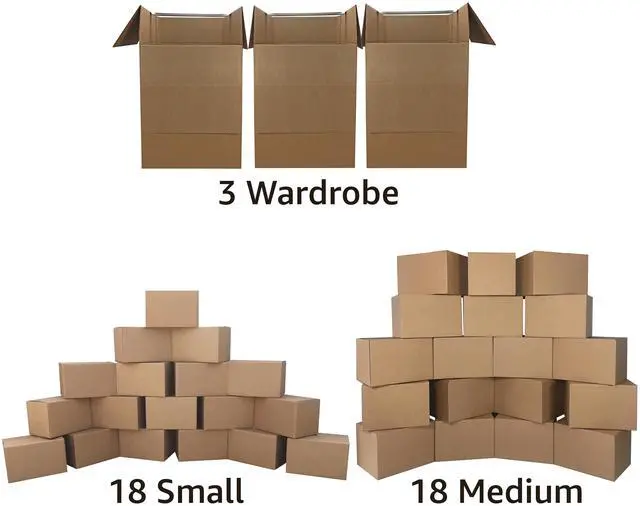 Alt view image 2 of 7 - UBMOVE 3 Room Wardrobe Kit 36 Moving Boxes, Bubble Roll, & Moving Supplies