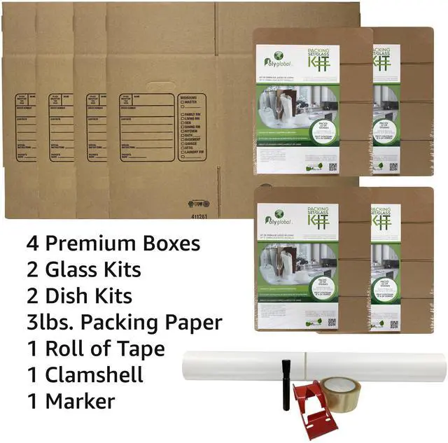 Alt view image 3 of 7 - UBMOVE Kitchen Moving Box & Supplies Kit #1 4 boxes with Dish/Glass Inserts