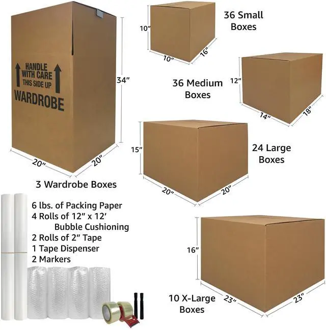 Alt view image 5 of 7 - UBMOVE 9 Room Wardrobe Kit 106 Moving Boxes & Supplies