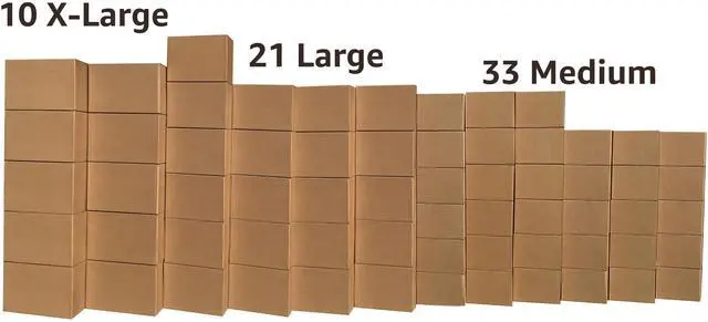 Alt view image 6 of 7 - UBMOVE 6 Room Bigger Boxes Kit 64 Boxes, Tape, Bubble, & Packing Paper