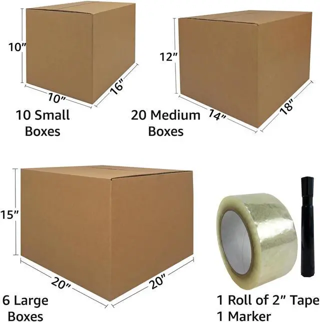 Alt view image 6 of 7 - UBMOVE Moving Boxes 3 Room Economy Kit 36 Boxes & Packing Supplies