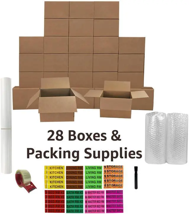 Alt view image 2 of 7 - UBMOVE Moving Boxes 2 Room Bigger Smart Moving Kit 28 Boxes ,Tape, & more