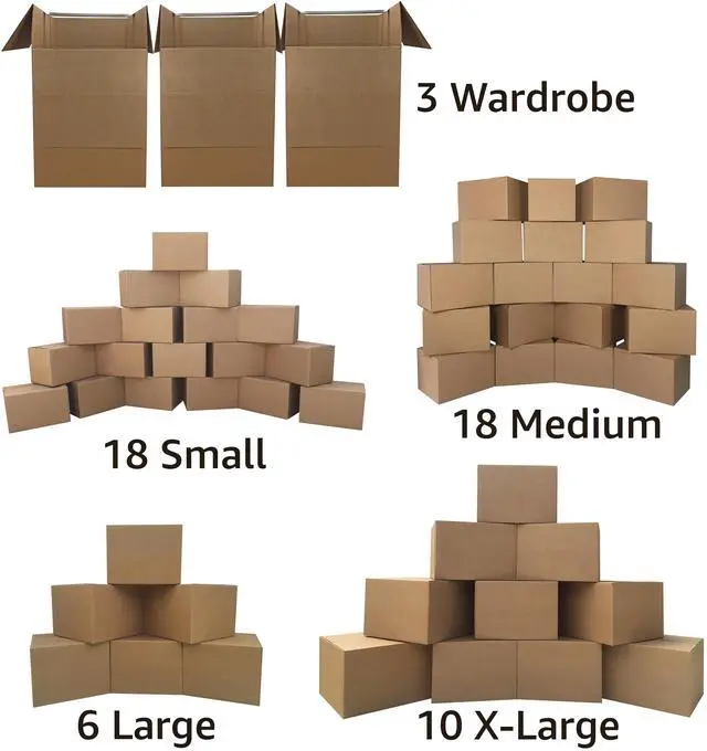 Alt view image 4 of 7 - UBMOVE Wardrobe Moving Kit #5 Medium, Large, XL 52 Boxes 3 Shorty Wardrobes & Moving Supplies
