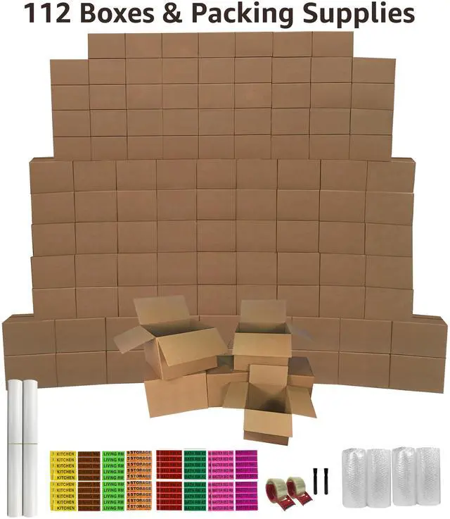 Alt view image 2 of 7 - UBMOVE Smart Moving Box Kit 10 Room Kit 112 Bigger Moving Boxes, Bubble & More