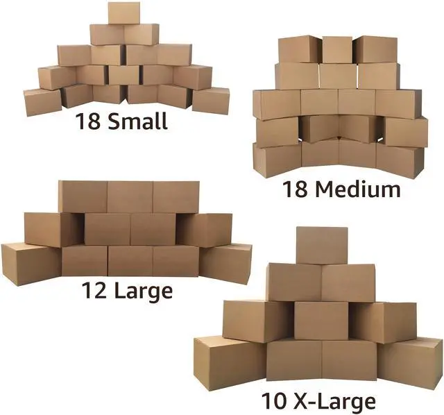 Alt view image 2 of 7 - UBMOVE Basic Moving Box Kit for 5 Bedrooms 58 Boxes & Packing Materials