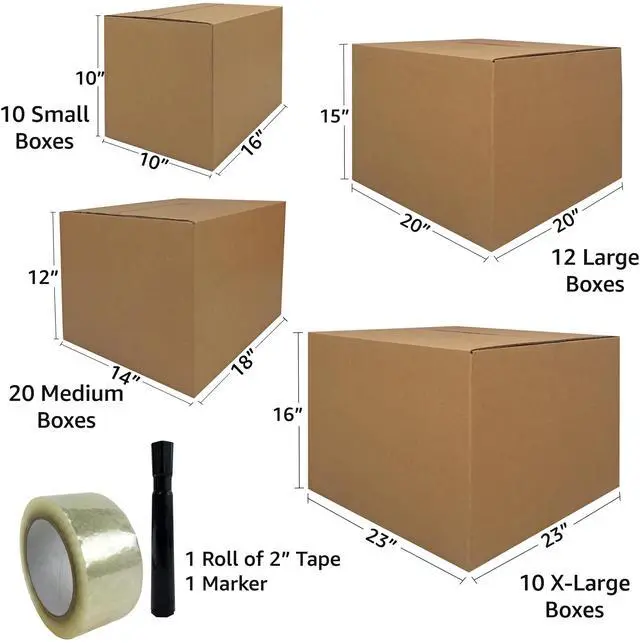 Alt view image 2 of 7 - UBMOVE Moving Boxes 5 Room Economy Kit 52 Boxes, Plus Packing Supplies