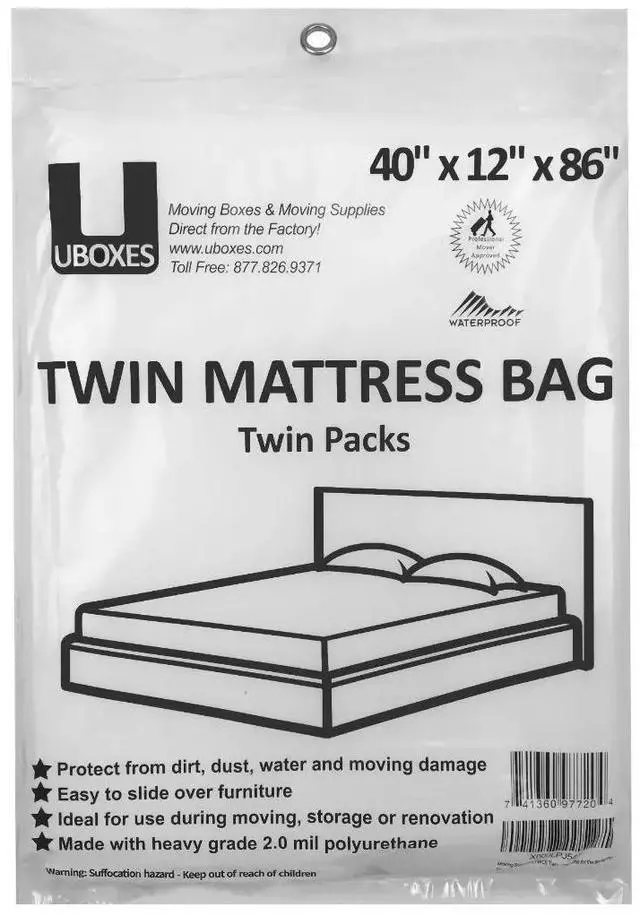 Alt view image 5 of 5 - UBMOVE Twin Mattress Bags 40" x 12" x 86" Set of 2 for Box Spring & Mattress