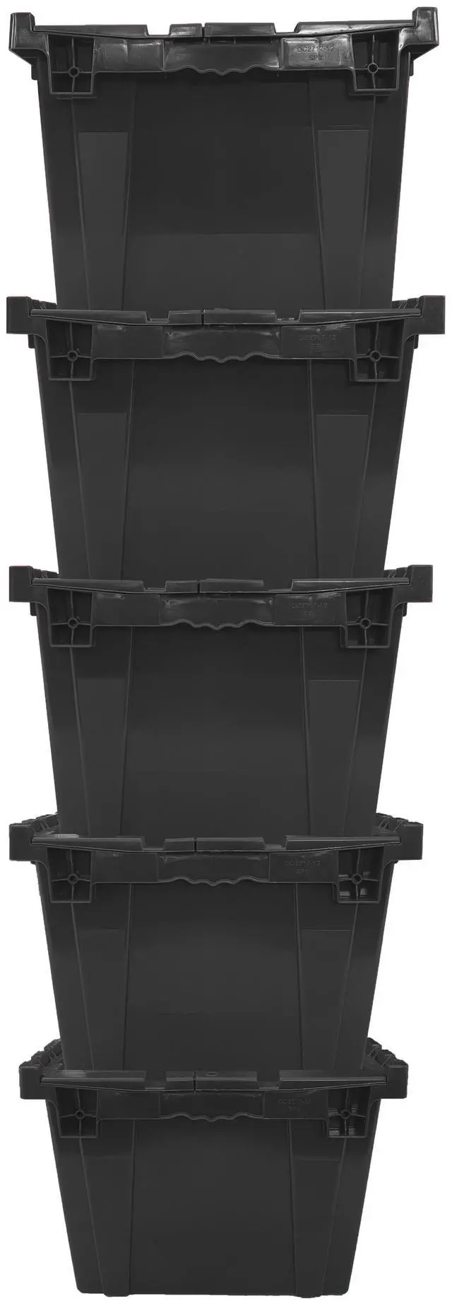 Alt view image 2 of 6 - UBMOVE Storage and Packing Plastic Tote Crate Attached Lid Flip Top, 27"x17"x12"