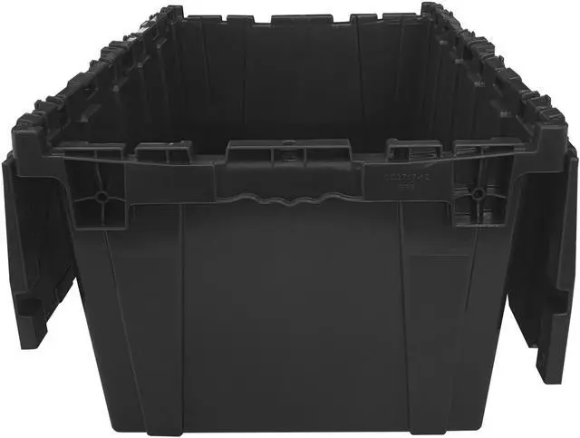 Alt view image 4 of 6 - UBMOVE Storage and Packing Plastic Tote Crate Attached Lid Flip Top, 27"x17"x12"