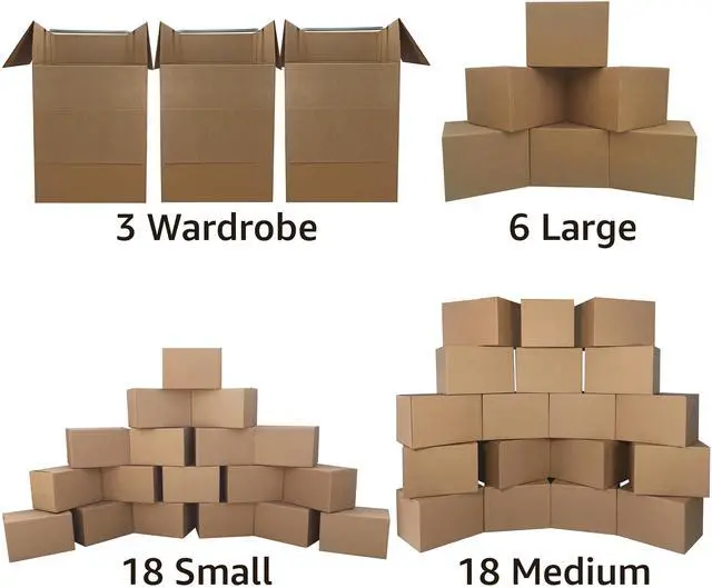 Alt view image 2 of 7 - UBMOVE 4 Room Wardrobe Kit 45 Packing Boxes & Packing Supplies