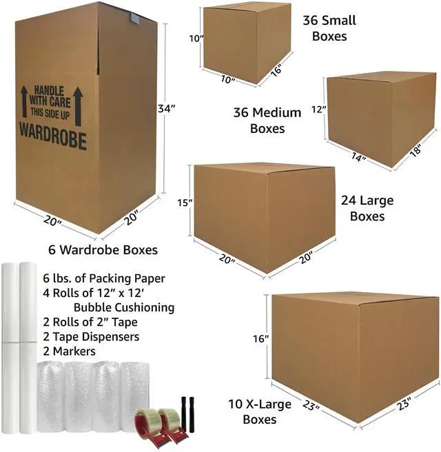 Alt view image 5 of 7 - UBMOVE Wardrobe Kit 10 Rooms with 112 Boxes 6 Wardrobes