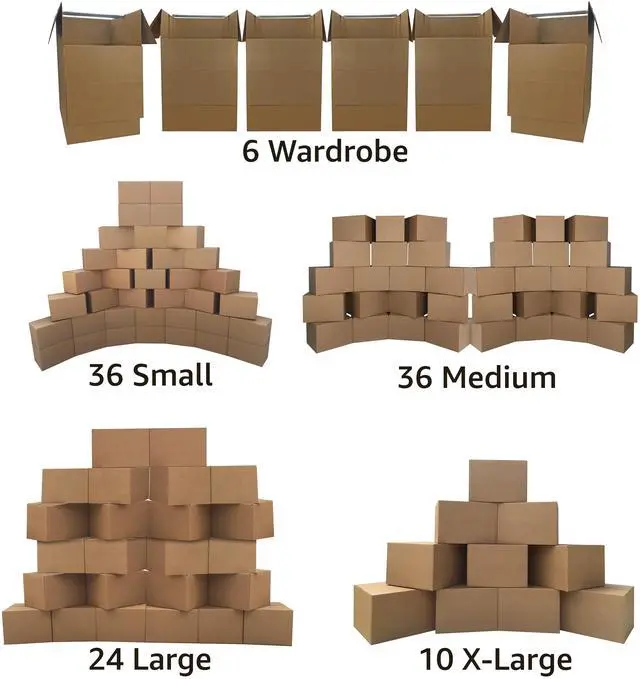 Alt view image 2 of 7 - UBMOVE Wardrobe Kit 10 Rooms with 112 Boxes 6 Wardrobes