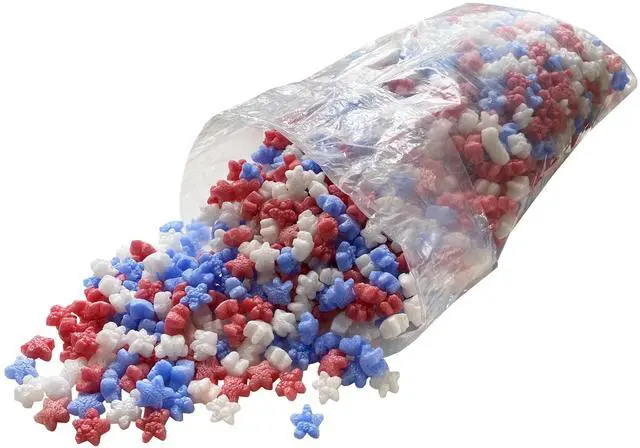 Alt view image 3 of 6 - UOFFICE Multi-Colored Starch-based Packing Peanuts Shaped like Stars 3 Cuft. 2 Pack