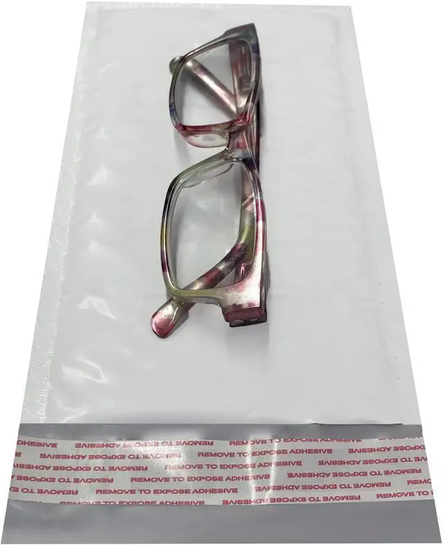 Alt view image 2 of 6 - UOFFICE 100 White Poly Bubble Mailer Bags 4x8" - #000 Envelopes Self-Sealing