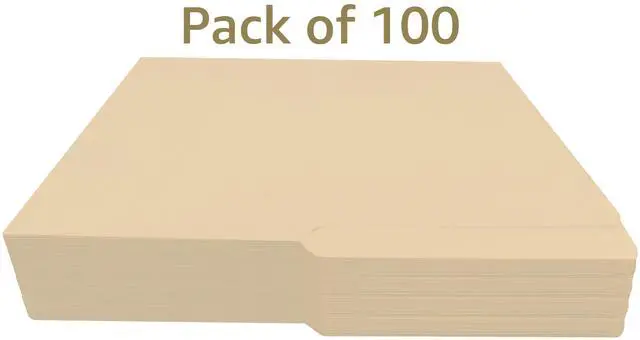 Alt view image 2 of 7 - UOFFICE File Folder Letter Size 1/2 Cut Tab 100 Pack Manila