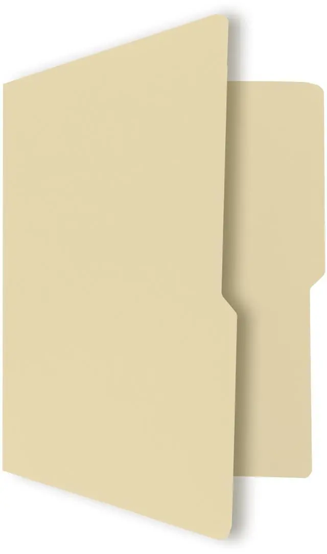 Alt view image 7 of 7 - UOFFICE File Folder Letter Size 1/2 Cut Tab 100 Pack Manila