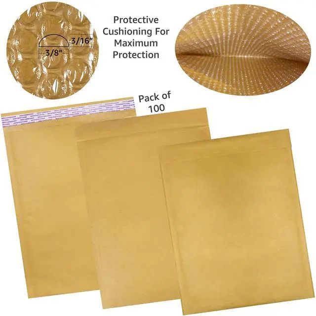 Alt view image 2 of 7 - UOFFICE 100 Kraft Bubble Mailers 14.25x20" - #7 Self-Seal Padded Envelopes