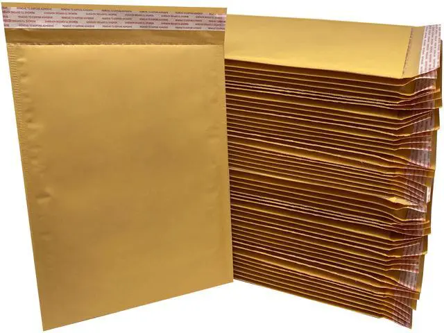 Alt view image 4 of 7 - UOFFICE 50 Kraft Bubble Mailers 10.5x16" - #5 Self-Seal Padded Envelopes
