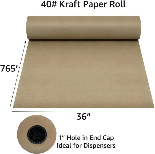 Alt view image 2 of 7 - UOFFICE Kraft Paper Roll 765'x36" 40lb Strength Brown Paper