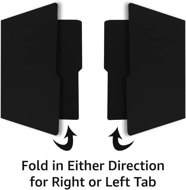 Alt view image 6 of 6 - UOFFICE File Folder Letter Size 1/2 Cut Tab 100 Pack Black