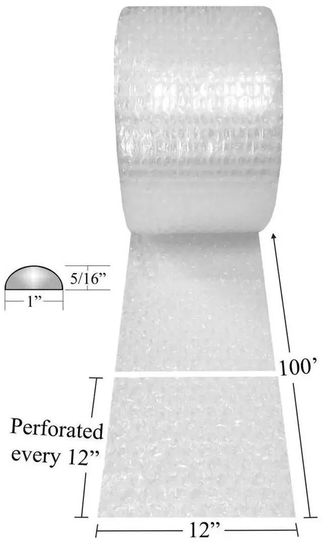 Alt view image 5 of 7 - UBMOVE Bubble Roll 12" wide x 100' Wrap Medium 5/16" Perforated 12"