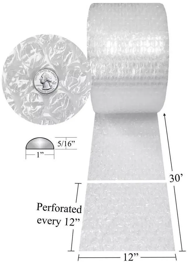 Alt view image 2 of 7 - UBMOVE Medium Bubble Roll Wrap 12" wide x 30' perforated 5/16" Bubbles