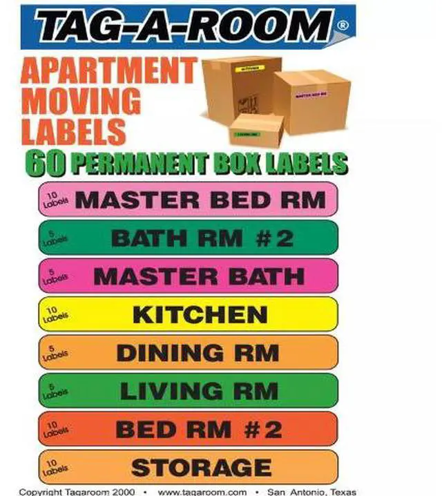 Alt view image 2 of 3 - UBMOVE Multi-Colored Apartment Moving Labels Identify Box Contents With 60 Labels