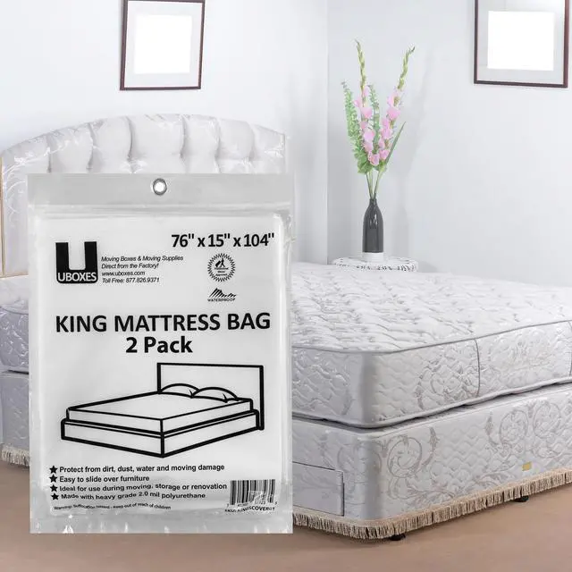 Alt view image 3 of 7 - UBMOVE 10 King Mattress Covers 76x15x104" Poly Bags Protective Moving Storage