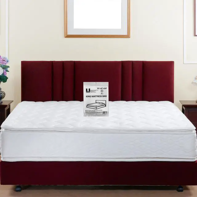 Alt view image 6 of 6 - UBMOVE Moving Supplies King Mattress Cover/Bag 76" x 15" x 104" , Clear