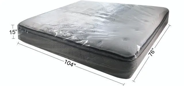 Alt view image 2 of 6 - UBMOVE Moving Supplies King Mattress Cover/Bag 76" x 15" x 104" , Clear