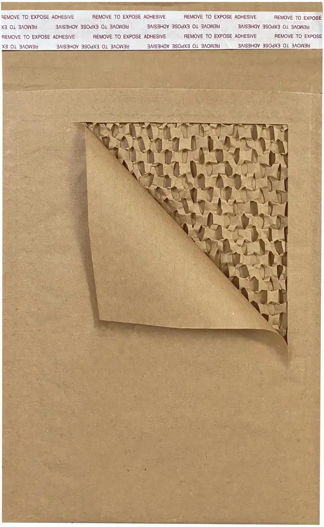Alt view image 2 of 7 - UOFFICE HoneyComb Natural Paper Shipping Mailers (100 Pack, #0 - 6" x 9")