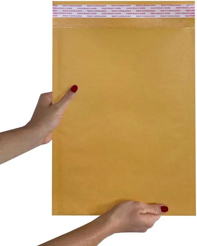 Alt view image 4 of 7 - UOFFICE 100 Kraft Bubble Mailers 10.5x16" Self-Seal Padded Envelopes