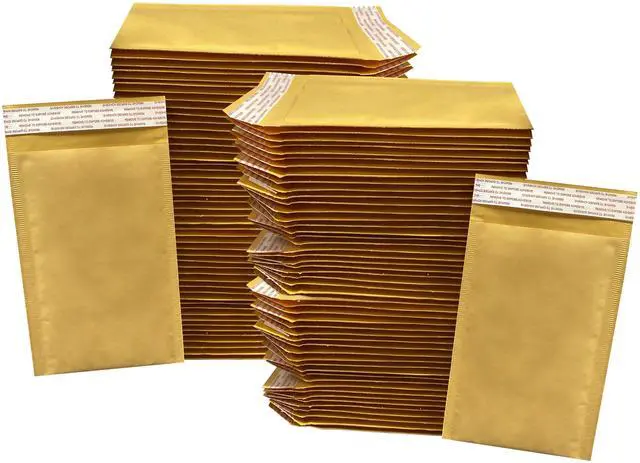 Alt view image 5 of 7 - UOFFICE 100 Kraft Bubble Mailers 5x10" - #00 Self-Seal Padded Envelopes