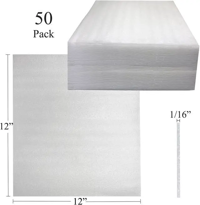 Alt view image 2 of 6 - UBMOVE Foam Sheets 12" x 12" (50 Pack) 1/16" Thick Cushioning Wrap