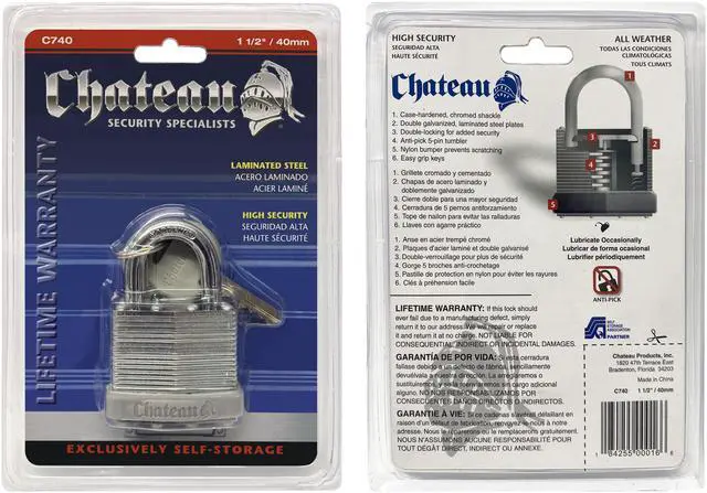 Alt view image 3 of 7 - UBMOVE Moving PadLock 1-1/2" (2 Pack) Chrome Heavy Duty Moving and Storage