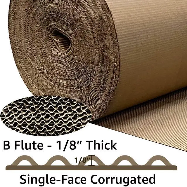 Alt view image 2 of 7 - UOFFICE Corrugated Wrap 18" x 250' x 1/8" Thick - B Flute - Cardboard Wrap