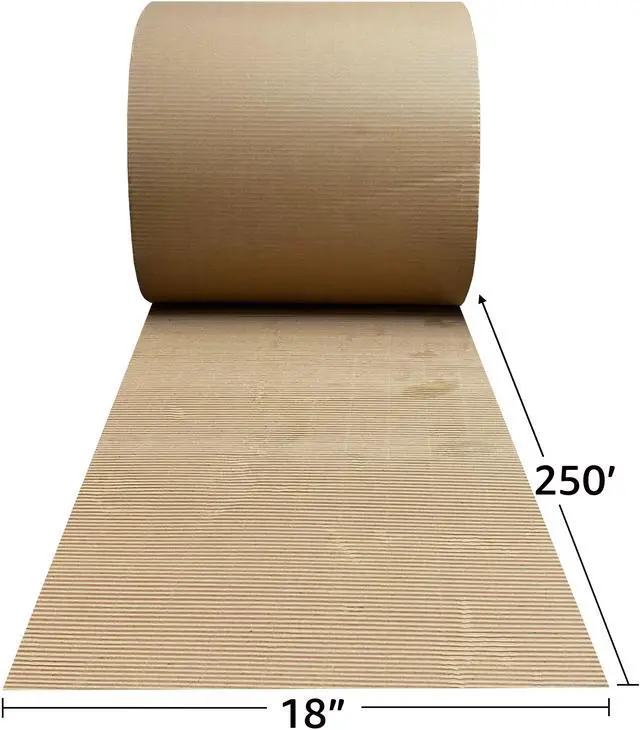 Alt view image 6 of 7 - UOFFICE Corrugated Wrap 18" x 250' x 1/8" Thick - B Flute - Cardboard Wrap