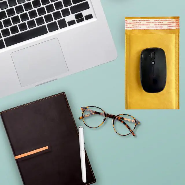 Alt view image 6 of 7 - UOFFICE 500 Kraft Bubble Mailers 4x8" - #000 Self-Seal Padded Envelopes