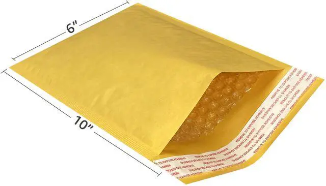 Alt view image 4 of 7 - UOFFICE 1000 Kraft Bubble Mailers 6.5x10" - #0 Self-Seal Padded Envelopes