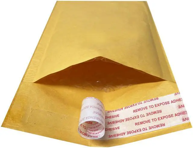 Alt view image 3 of 7 - UOFFICE 1000 Kraft Bubble Mailers 4x8" - #000 Self-Seal Padded Envelopes