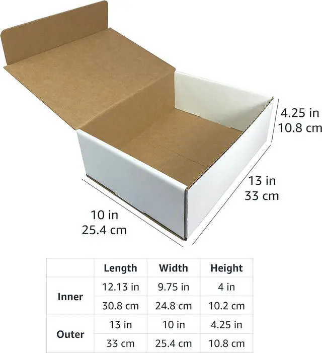 Alt view image 3 of 6 - UBMOVE White Corrugated Mailer and Literature Boxes Sets of 50 (12-1/9" x 9-3/4" x 4" Literature Box)