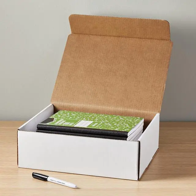 Alt view image 2 of 6 - UBMOVE White Corrugated Mailer and Literature Boxes Sets of 50 (12-1/9" x 9-3/4" x 4" Literature Box)