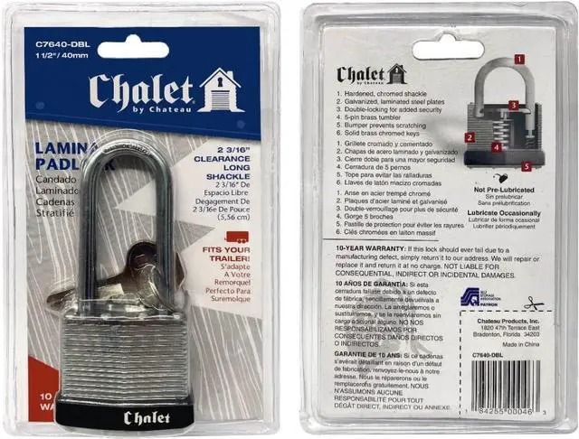 Alt view image 7 of 7 - UBMOVE Padlock 1-1/2" (2 Pack) Long Shank
