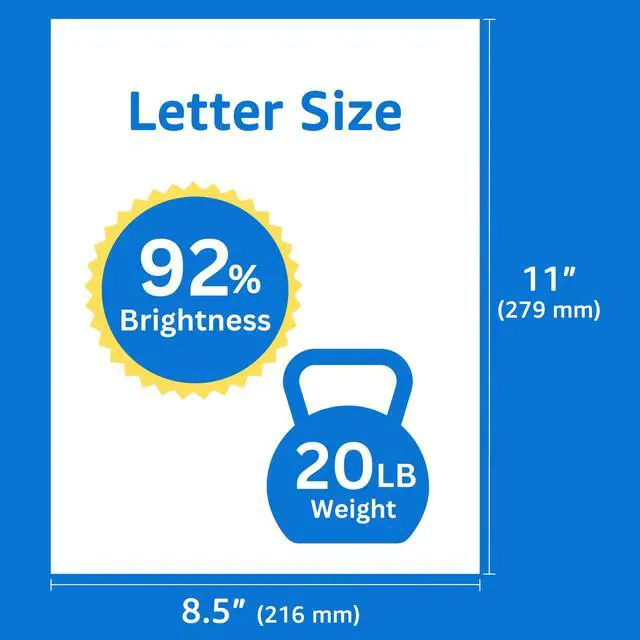 Alt view image 3 of 7 - UBMOVE Multipurpose Copy Printer Paper, 8.5" x 11", 20 lbs, White, 1500 SHEETS/3 REAMS