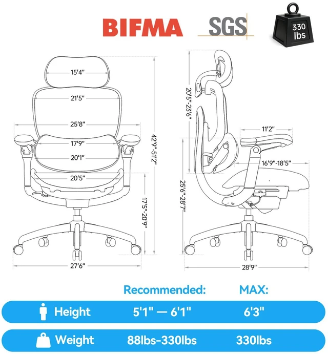 Alt view image 5 of 7 - SIHOO Doro C300 Pro V2 Ergonomic Office Chair Without Footrest,Deep Gray | Full-Body Adaptive Support, 8D Armrests & Breathable Mesh, Comfy High Back Computer Desk Chair for Long Hours