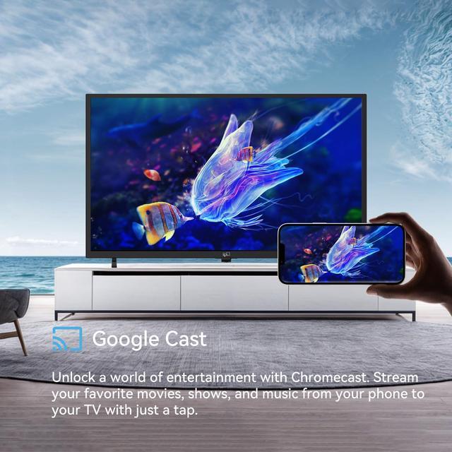 Alt view image 5 of 7 - FPD 43 Inch Smart TV Flat Screen Frame LED Television Full HD 1080p Google Cast Built in, Streaming Live Ultra Thin HDR10 Android TV, Bluetooth, Vesa, Hdmi, WiFi (Palette-Series 2025)