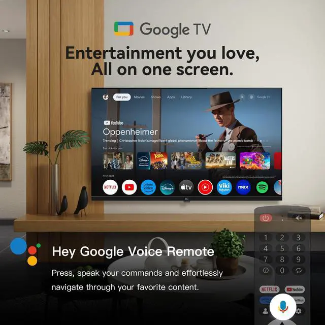 Alt view image 3 of 7 - FPD 43-inch Smart TV Google TV 1080p Full HD with Google Play and Chromecast Built-in, HDR 10, Dolby Audio, Voice Remote, Stream Live TV(Palette-Series, CG43-P3, 2024 Model)
