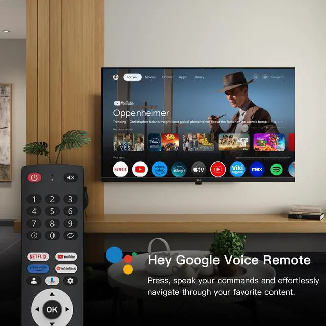 Alt view image 4 of 7 - FPD 43 Inch Smart TV 4K UHD LED Flat Screen Google TV with Google Cast, Bluetooth, HDMI, Streaming Live, HDR 10, Dolby Vision, Ultra Slim Television(Canvas-Series, CG43-C3, 2025)