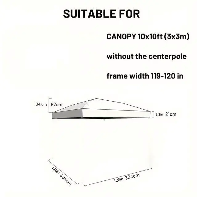 Alt view image 2 of 5 - 10'x10' Instant Pop-Up Canopy Replacement Top  UV Protected, Waterproof Yellow Cover with Ventilation, Suitable for 118.11x118.11inch Frame Without Center Pole Blue